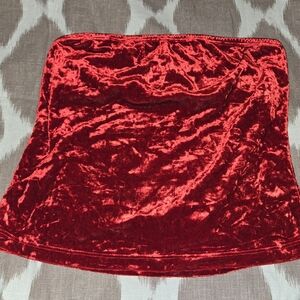Vintage Donna Karen Black Label 80's Crushed Dark Red Velvet Tube Top Lined. New
